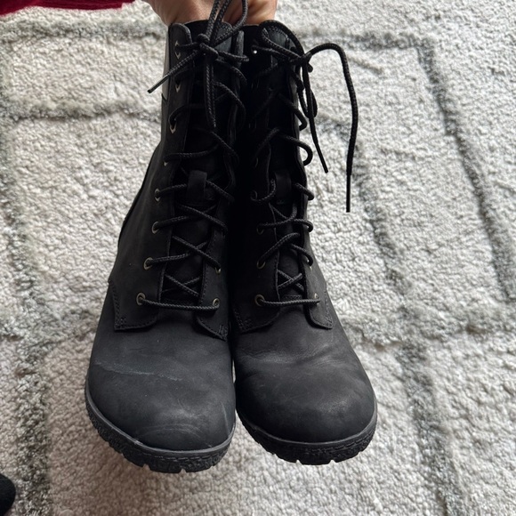 Timberland Tillston Mid Lace Up Boot black nubuck leather heels lug lace up 7.5 - Picture 14 of 14